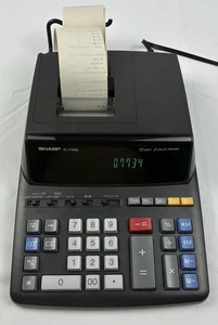 Sharp EL-2196BL Electronic Calculator 12 Digit 2 Color Printer Black - Tested - Picture 1 of 14