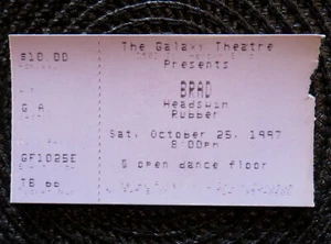 Brad Original Ticket Stub Okt 1997 Galaxy Theatre Orange County Interiors Tour - Bild 1 von 3