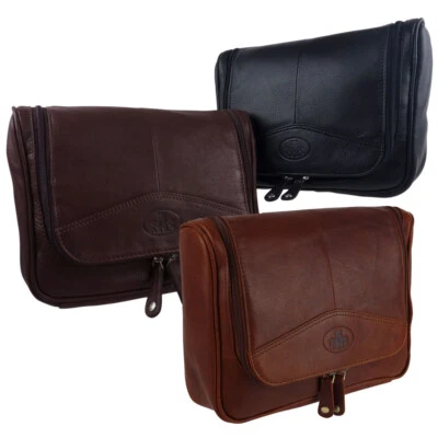 Rowallan of Scotland Mens Leather Hanging Travel Wash Bag - Image 1 of 4