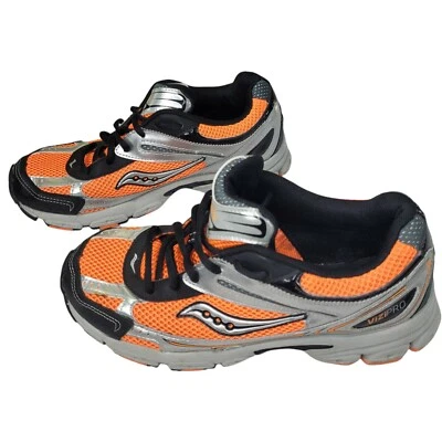 Zapato para correr Saucony Ignition 2 VisiPro para niños talla 7M naranja negro plata suela de rejilla Foto 1 de 4
