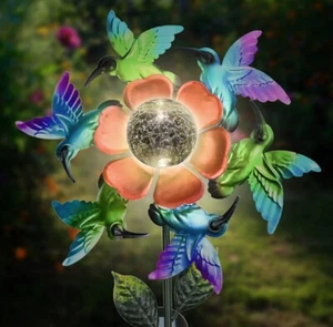 Solar Wind Spinners Hummingbird Spinner, Waterproof Outdoor Metal New - Picture 1 of 4