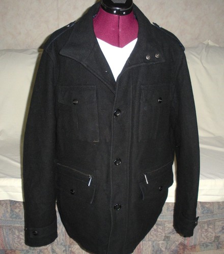 Giacca trapuntata Michael Kors Uomo Miscela Lana Cappotto Pea Stile Taglia Nera L ottime condizioni