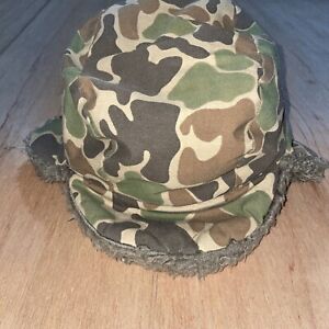 VTG Browning Down Duck Camo Trapper Hat Fur Lined Ear Flaps Hunting XL USA Made