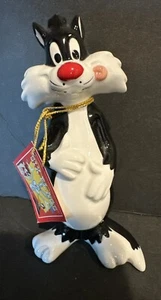 Statuina ceramica Sylvester Warner Bros 1992 Sweety Bird sei bandiere - Foto 1 di 6