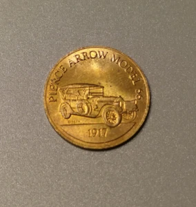 VINTAGE 1968 FRANKLIN MINT ANTIQUE CAR BRONZE COIN 1917 PIERCE ARROW MODEL 66 - Picture 1 of 4
