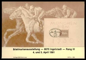 RFA BLOQUE EXPOSICIÓN 1981 INGOLSTADT 3. REICH BLOQUE 4 CARRERAS DE CABALLOS m3556 - Imagen 1 de 2