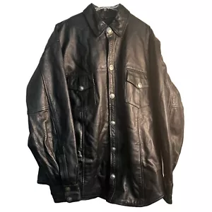 Hot Leathers, Black Leather Shirt Style Jacket Size 3XL - Picture 1 of 8