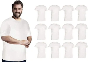 12 Pack BILLIONHATS Plus Size Men Cotton T-Shirt Big Tall Short Sleeve - Picture 1 of 7