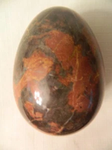 LARGE ALABASTER/MARBLE EGG PAPERWEIGHT - Picture 1 of 6