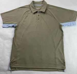 Under Armour HeatGear Golf Polo Shirt Mens L Short Sleeve Beige Embroidered Logo - Picture 1 of 12
