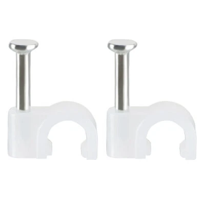 200stk.Wandmontage Koax Elektrisch Kabel Klipp Befestigung Sattel 5mmBreite weiß - Bild 1 von 3