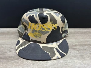 Vintage Hoss’s Capital Caps Camo Trucker Mesh Snapback Hat Cap NWOT - Picture 1 of 13