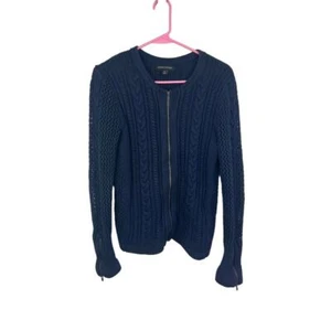 Maglione Banana Republic blu navy maglia a filo full zip taglia media - Foto 1 di 7