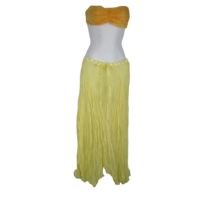 Skirt | Umbrella | Voile Fine Cotton | Coverup | Handmade | Drawstring | Yellow - Picture 1 of 3