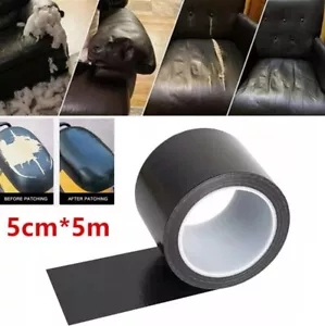 Leather Vinyl Repair Kit Black Filler Restore Car Seat Couch Sofa Patch Tape - Picture 1 of 13