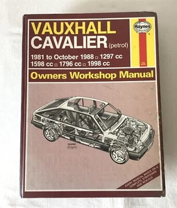 Motor de gasolina Vauxhall Cavalier 1981-88 Haynes 812 manual de taller del propietario 1989 - Imagen 1 de 10