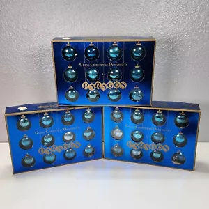 3 Schachteln Vintage blau Paragon Quecksilber Glaskugel Weihnachtsschmuck 1" - Bild 1 von 15