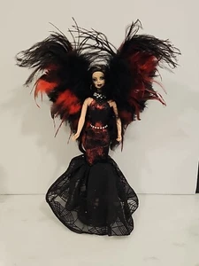 OOAK Artist Made Mattel Barbie Doll Goth Dark Angel Halloween Hand Repainted - Picture 1 of 11