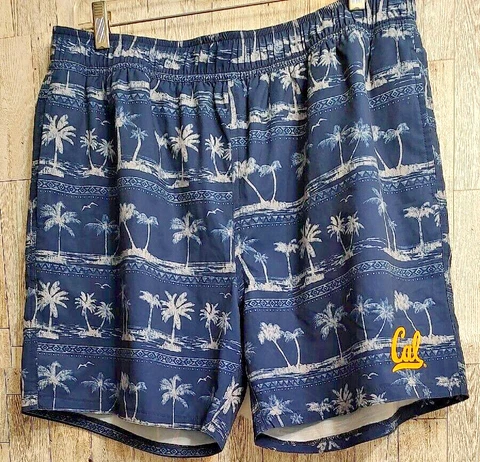 Colosseum Men's California Bears Blue Palm Trees Swim Trunks Size XL underwear Cover