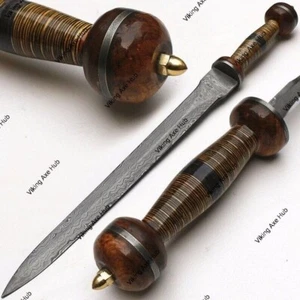 Damascus Steel Viking Roman Gladious Sharp Battle Ready Medieval Sword Gift, - Imagen 1 de 5