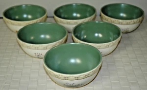 6er Set | Im Garten von Sonoma Haushaltswaren 6" beige grün Steinzeug Schüssel Suppe - Bild 1 von 5