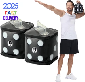 Travel Dumbbells, Water Filled Dumbbells Set, Fitness Exercise Dice 15/20 Lbs, P - Picture 1 of 12