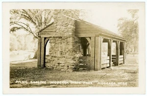 RPPC ~ Niobrara State Park, Nebraska, Picnic Shelter - Picture 1 of 2