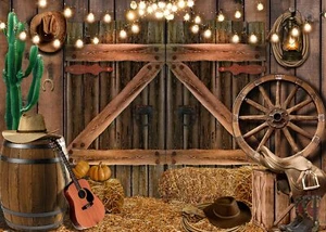 Western Cowboy Backdrop for Wild West Themed Party Decorations Supplies Rusti... - Picture 1 of 6