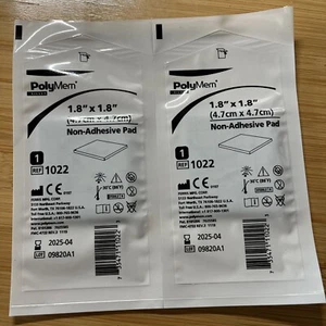 Polymem Silver Non-Adhesive Pad 1022 1.8"X1.8" 4.7cmx4.7cm (one pkg of 2 pads) - Picture 1 of 2