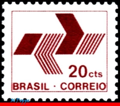 1216 BRAZIL 1972 POST OFFICE LOGOTYPE (EMBLEM), RHM 537, STAMP LUMINESCENT MNH - Image 1 of 2