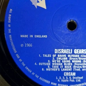 Cream Disraeli Gears UK 1st Press 1967 Mono 593003 1966 error side A1B1 Nr Mint - Picture 1 of 13