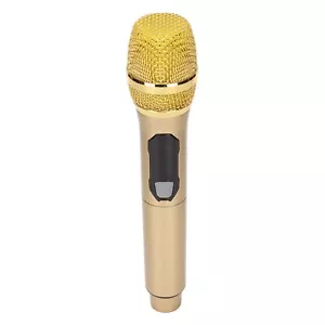 (Gold) Wireless Microphone Metal Dual Professional UHF Cordless Dynamic Fit - Picture 1 of 24