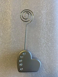 21 Silber HERZ mit Strassakzenten Platzkarte/Visitenkarte oder Bildhalter - Bild 1 von 4