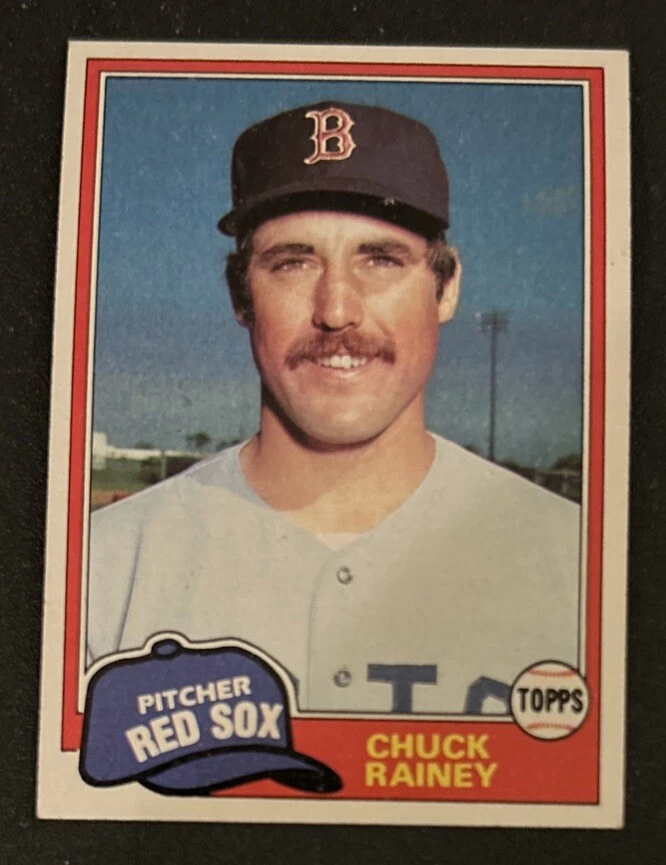 1981 Topps Chuck Rainey 2nd Year Baseball Card #199 Red Sox Pitcher FR/GD O/C - Image 1 of 2