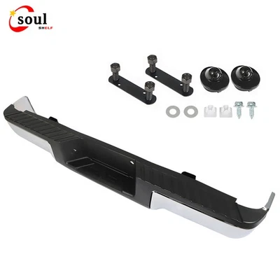 Fit For Ford F150 2009-2014 Truck Chrome Rear Steel Bumper Assembly Complete - Image 1 of 4
