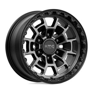 KMC KM718 Summit 16X8 +0 Satin Black With Gray Tint Wheel 6X139.7 6X5.5 (QTY 4) - Picture 1 of 4