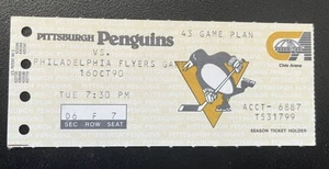 10/16/90 TICKET STUB-PENGUINS TICKET STUB-JAGR 6TH GM-RECCHI 1 GOL/MELLANBY 2G - Imagen 1 de 1