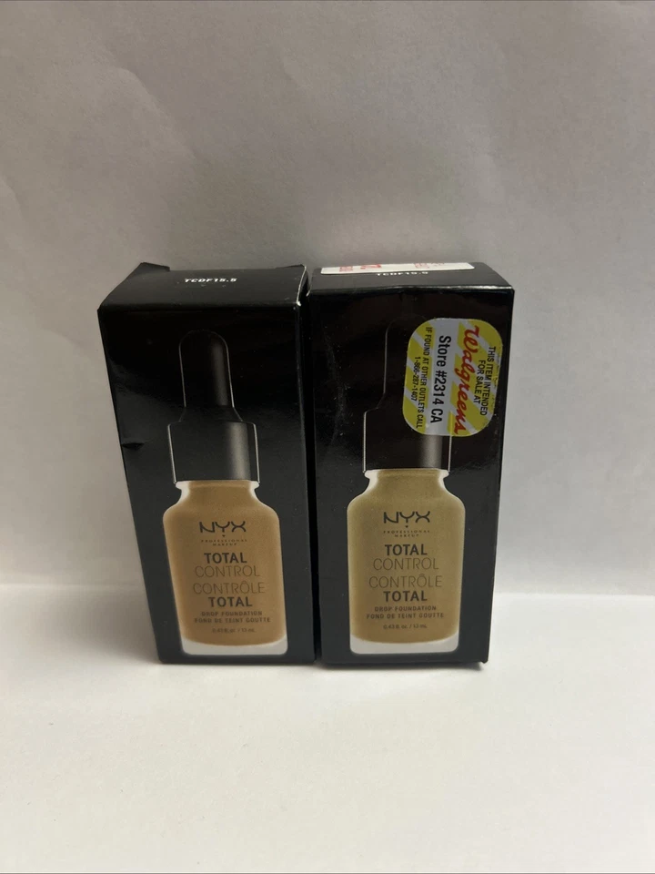 Pack of 2 NYX Total Control Drop Foundation, Cinnamon # TCDF15.5 - Image 1 of 1