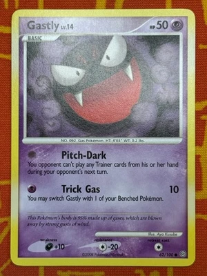 POKEMON TCG GASTLY 62/100 NON HOLO COMMON LIGHT PLAY STORMFRONT - Image 1 of 2