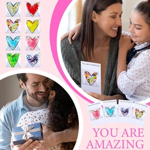 12 Juegos Corazón Bolsillo Abrazo Ficha Corazón Vidrio Bolsillo Abrazo Ficha con Tarjeta para Mujer... - Imagen 1 de 6