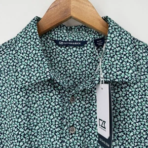 Cutter and Buck Pike Print Magnolia Polo Shirt Mens M CB DryTec Stretch Golf NWT - Picture 1 of 9