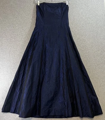 Jessica McClintock Gunne Sax Gown blue Sparkle rhinestones 90s Goth Glam 5 - Image 1 of 4