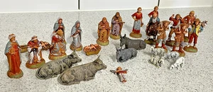 26 VINTAGE LANDI PLASTIC NATIVITY FIGURES & ANIMALS MADE IN ITALY CHRISTMAS XMAS - Picture 1 of 17