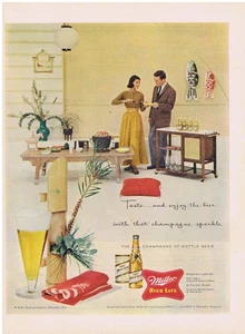 1957 Miller Beer Mid Century Mod Furniture, etc Print Ad - Picture 1 of 1