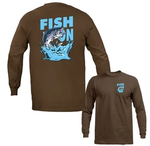 Fish On Splashing Trout Outdoor Sport Angeln Langarm T-Shirts - Bild 1 von 17