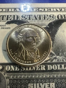 2007 P John Adams Presidential $1 Error Edge Lettering Overlap/Reapplied (*103) - Picture 1 of 7
