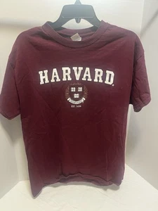 Vintage Harvard University Herren Large Veritas Logo Grafik T-Shirt weinrot - Bild 1 von 8