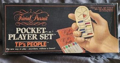 Vintage Trivial Pursuit Pocket Player Set 1987 Handheld Travel Game - Image 1 of 4