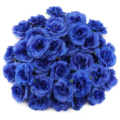 100 Piezas Mini Rosas Azules Flores Artificiales A Granel, 1.9" Pequeñas Seda Rosas Falsas F... Foto 1 de 4