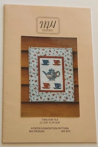 Time For Tea Paper Pieced (Foundation)  11-3/4 x 14-3/4" Wall Hanging Pattern - Picture 1 of 2